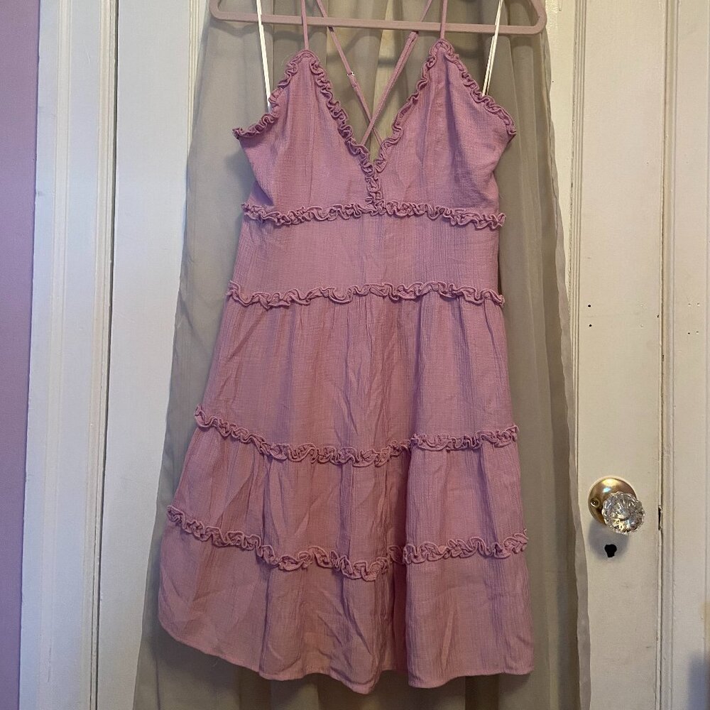 Love Tree lilac mini spaghetti strap dress